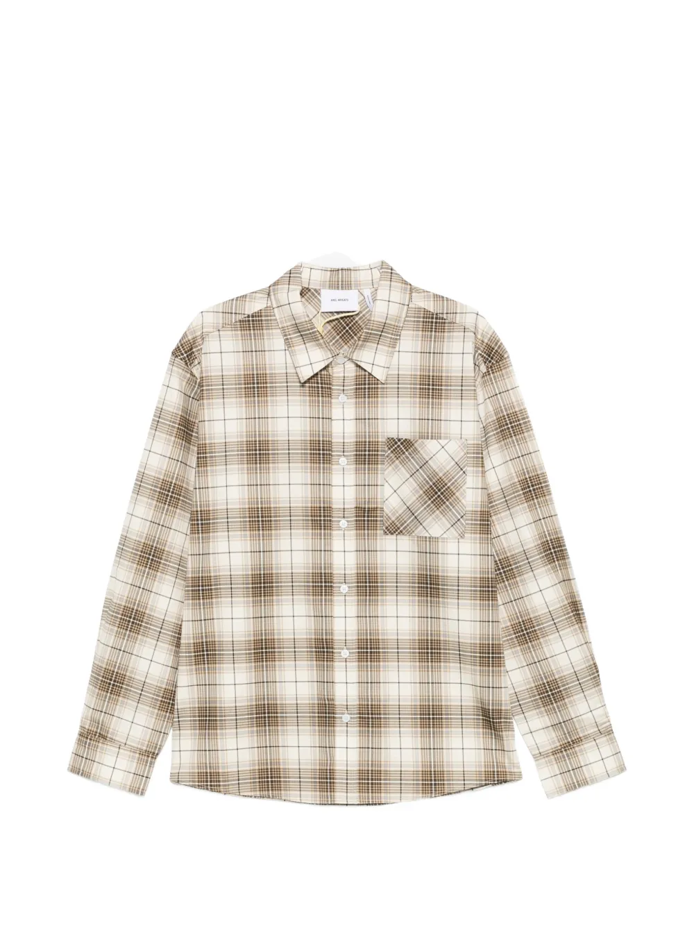 Axel Arigato Wick check-pattern chest-pocket shirt Beige
