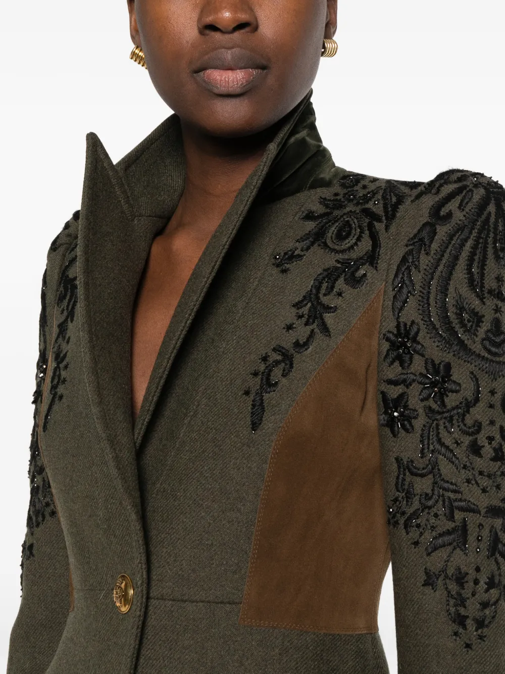 PUCCI long-sleeve embellished coat Groen