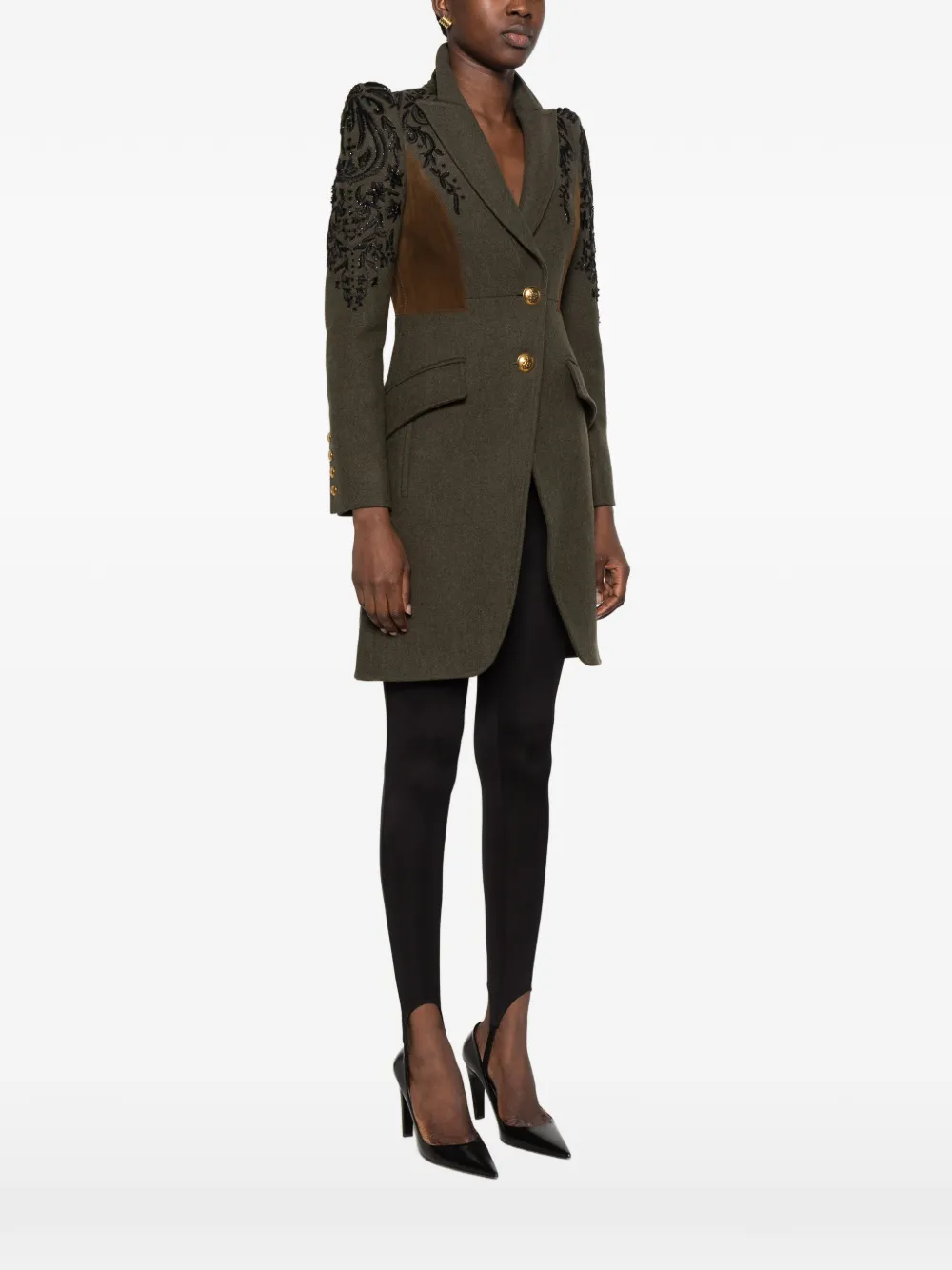 PUCCI long-sleeve embellished coat Groen