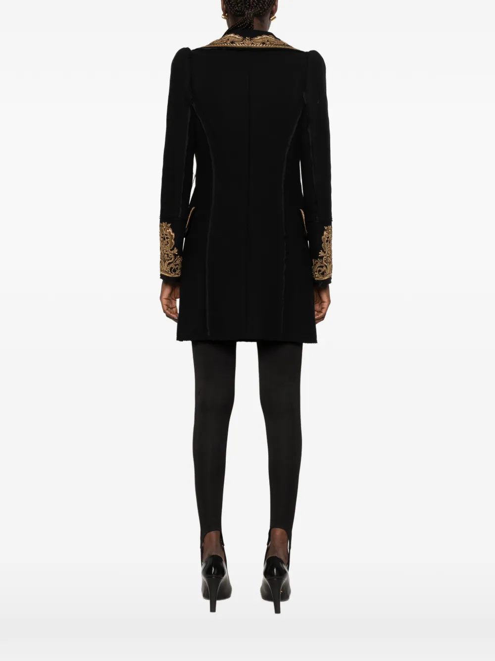 PUCCI embellished double-breasted coat Zwart