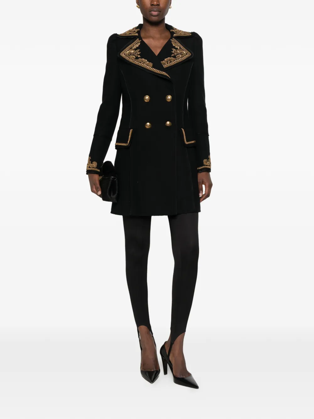 PUCCI embellished double-breasted coat - Black