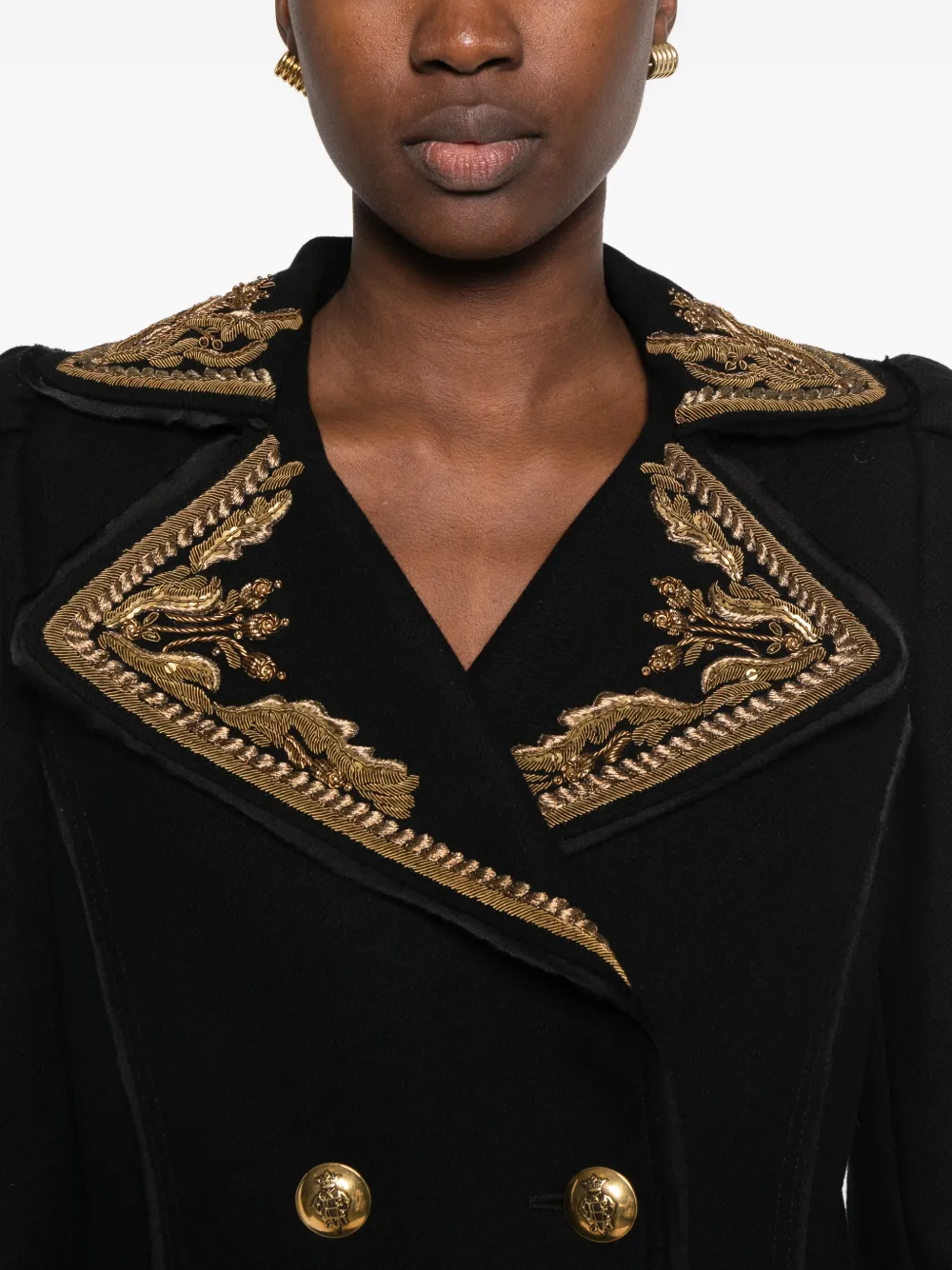 PUCCI embellished double-breasted coat Zwart
