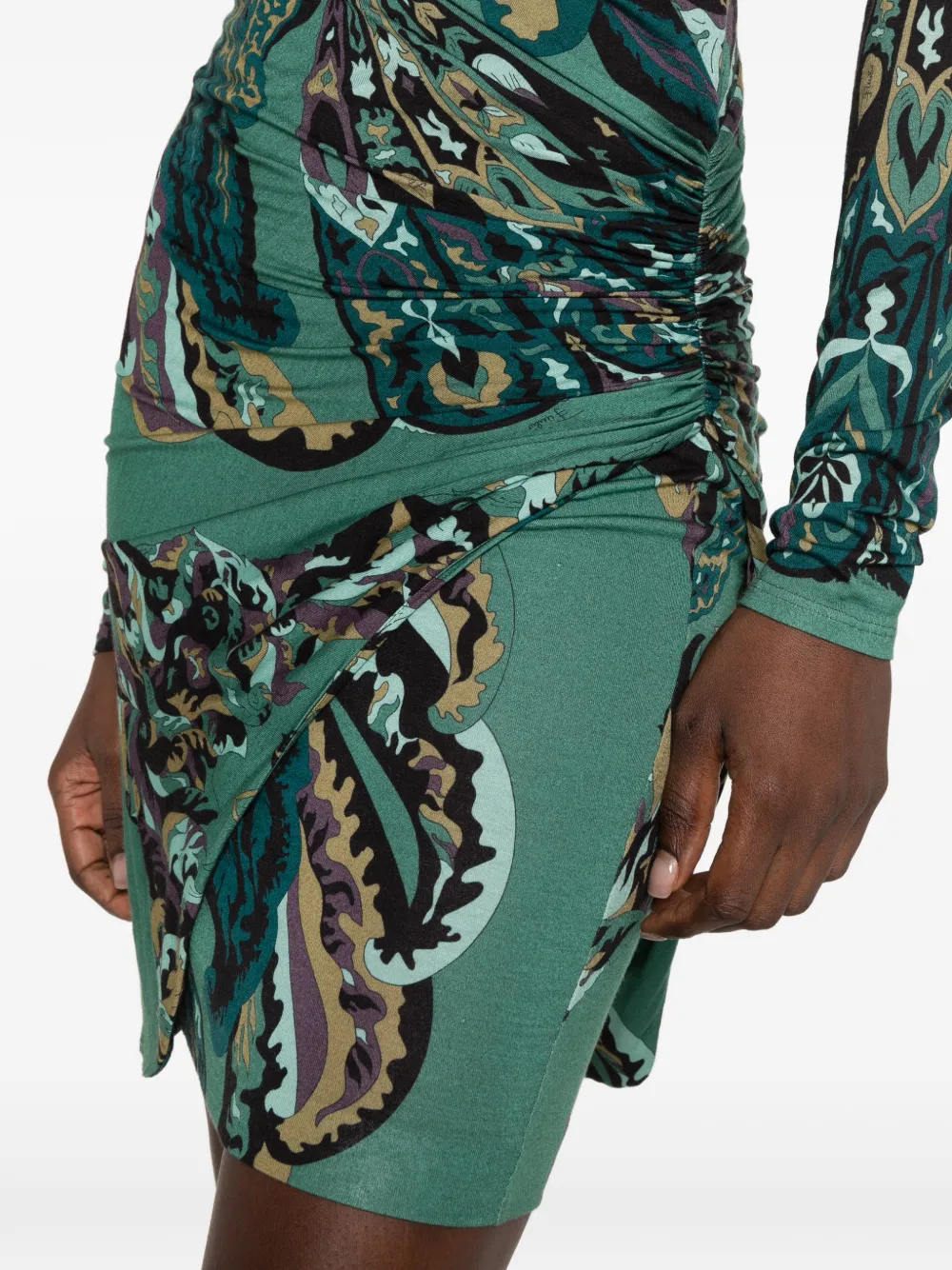 PUCCI printed ruched midi dress Groen