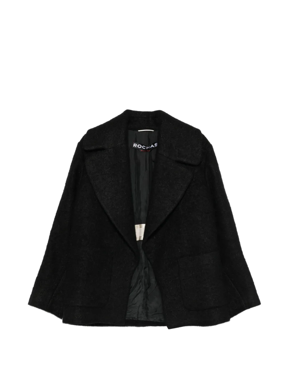Rochas Mantello notched-lapels coat Zwart