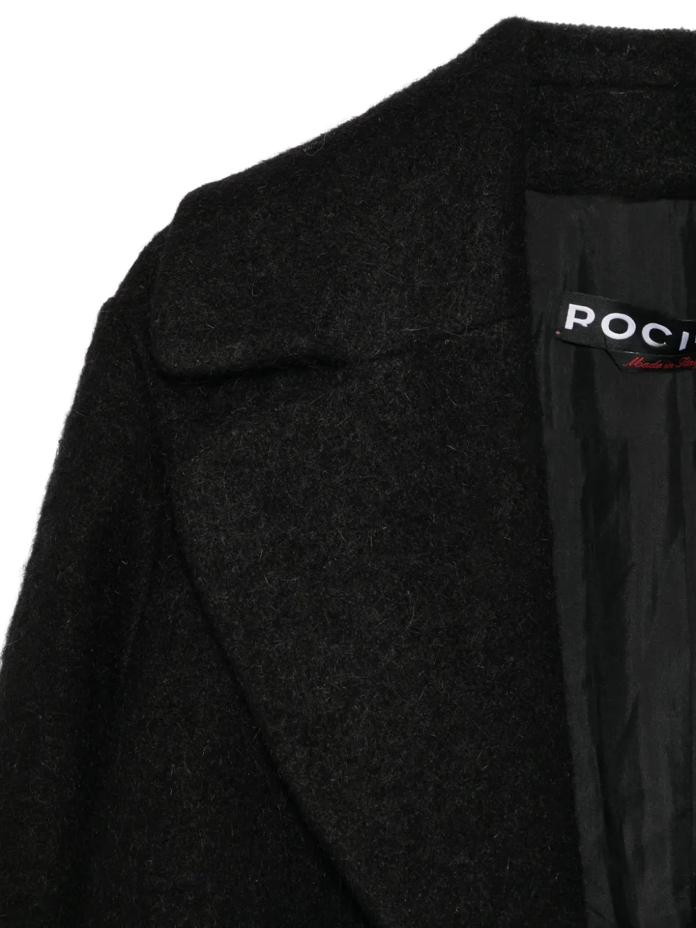 Rochas Mantello notched-lapels coat Zwart