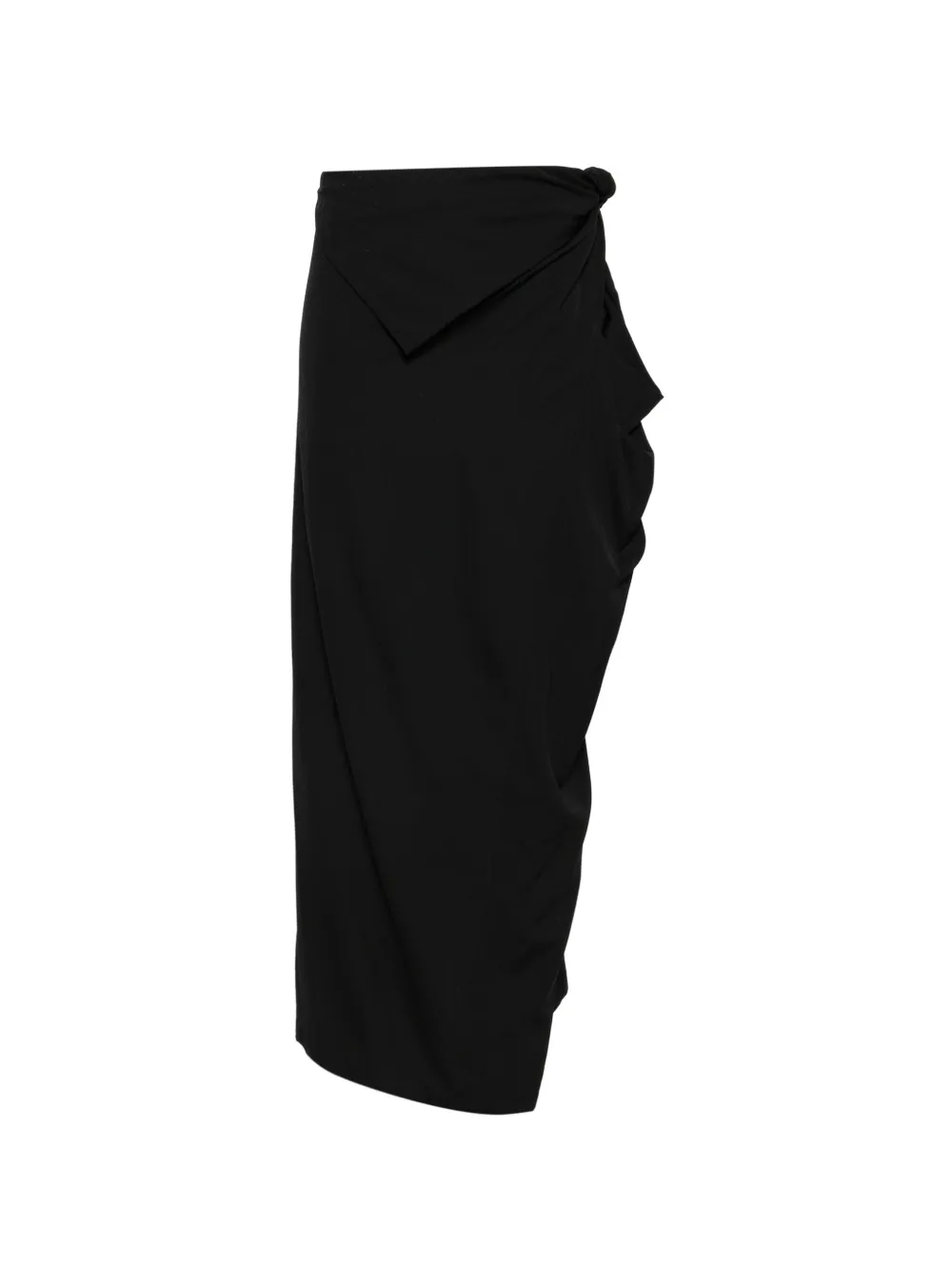 Yohji Yamamoto Gonna drappeggiata con orlo asimmetrico - Nero