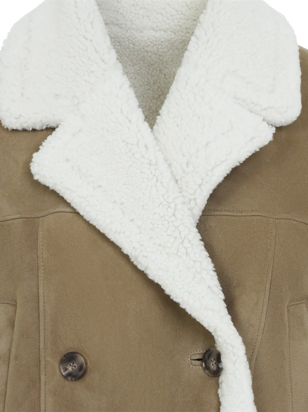 Yves Salomon double-breasted shearling coat Bruin