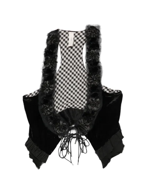 High Lola ruffled velvet vest