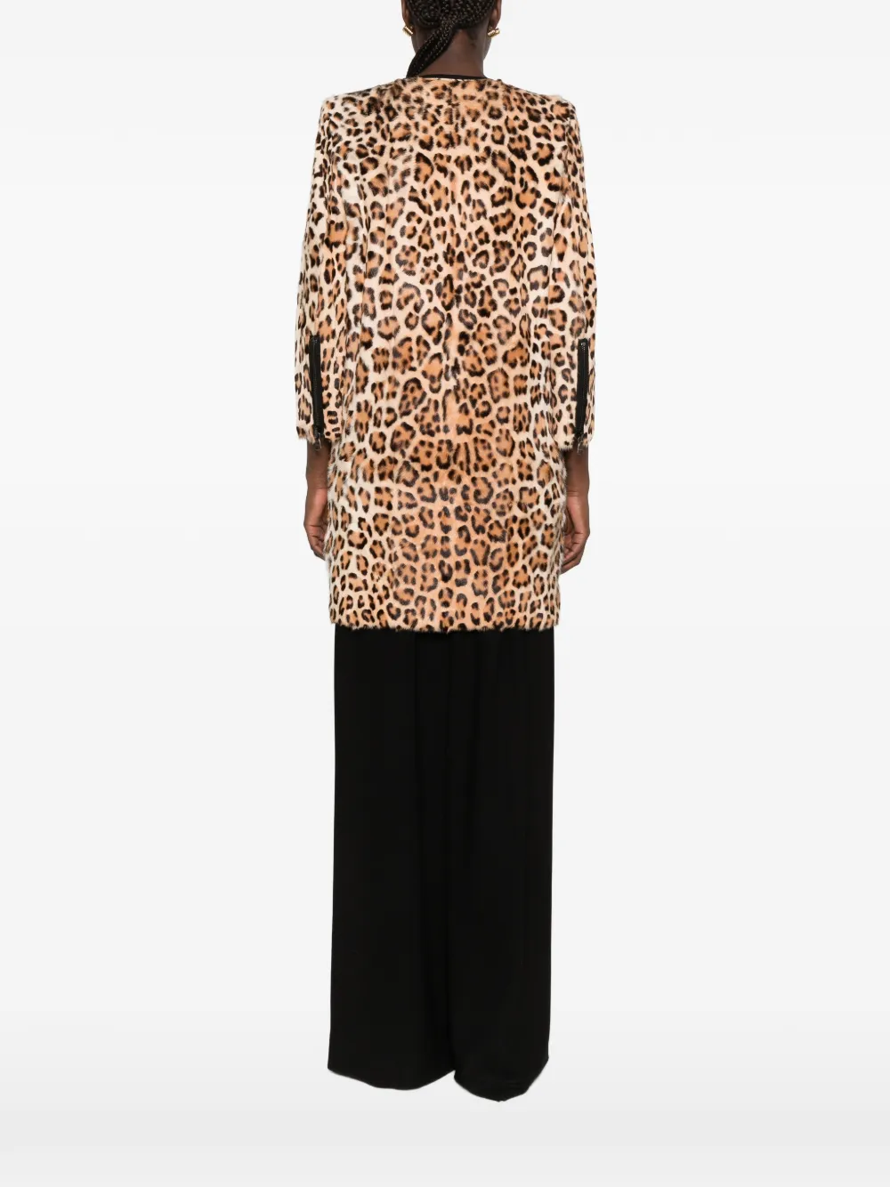 PUCCI leopard-print zip-up coat Beige