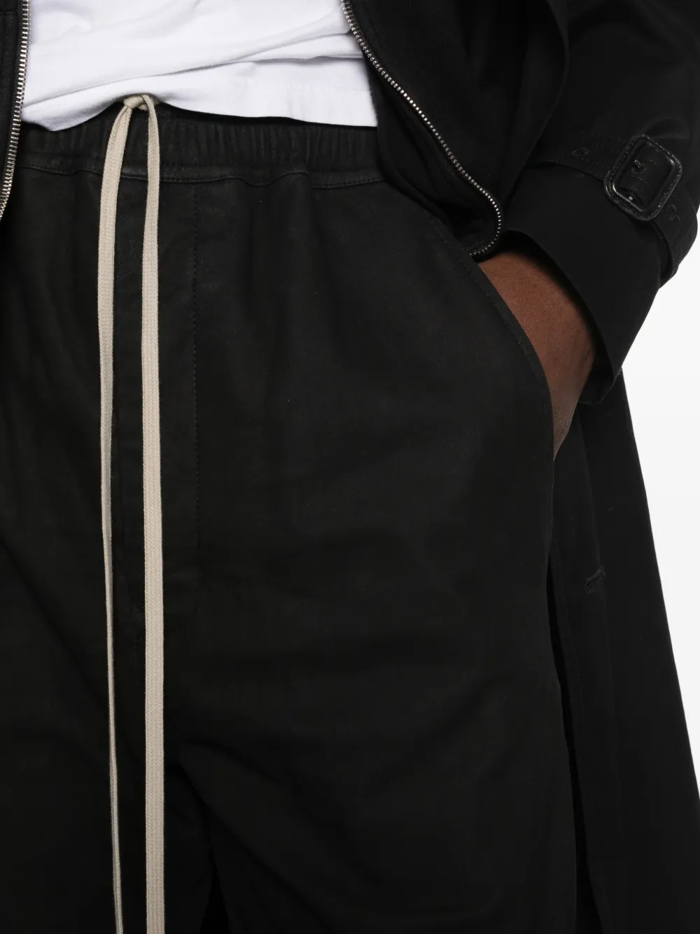 Rick Owens Tecuatl leather track pants Zwart