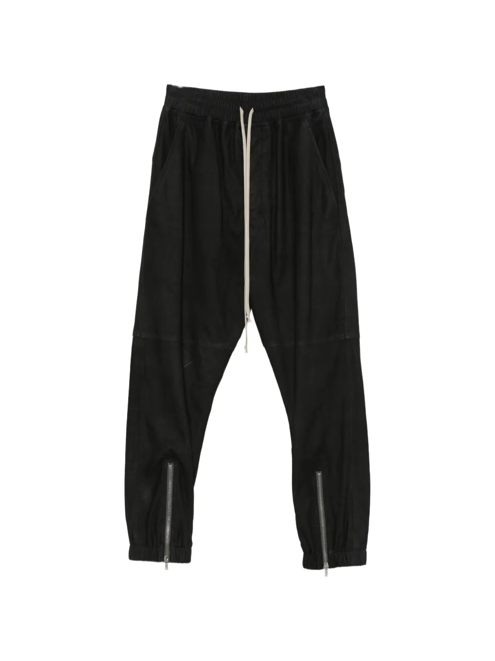Rick Owens Tecuatl leather track pants - Nero