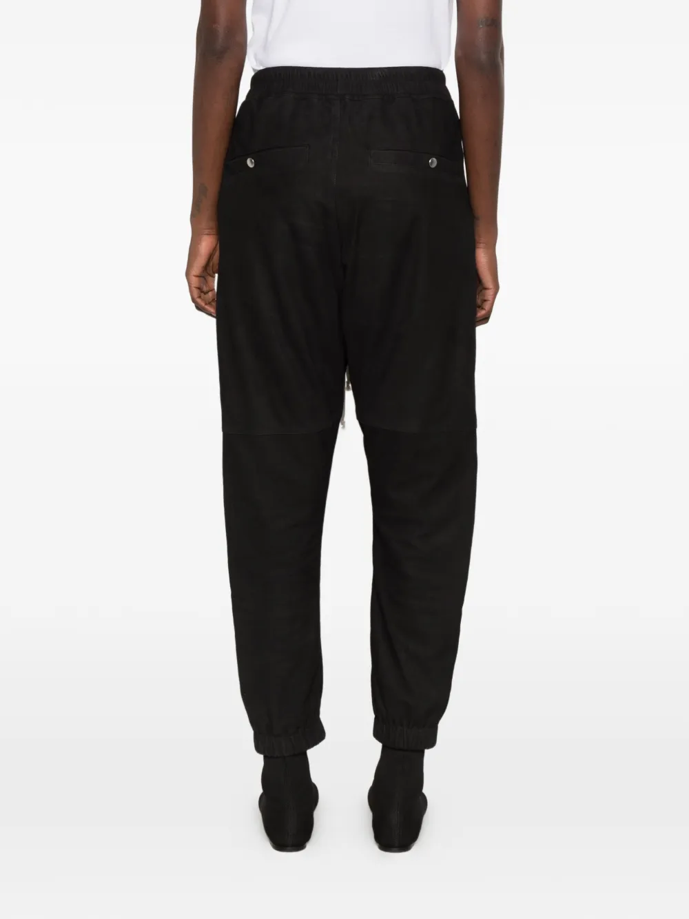 Rick Owens Tecuatl leather track pants Zwart