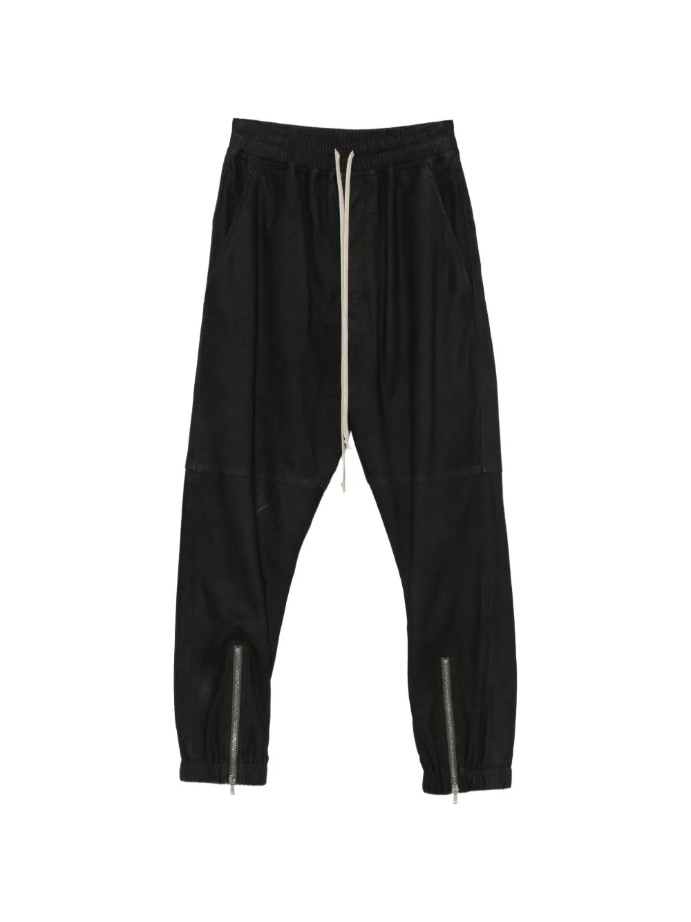 Rick Owens Tecuatl leather track pants - Nero