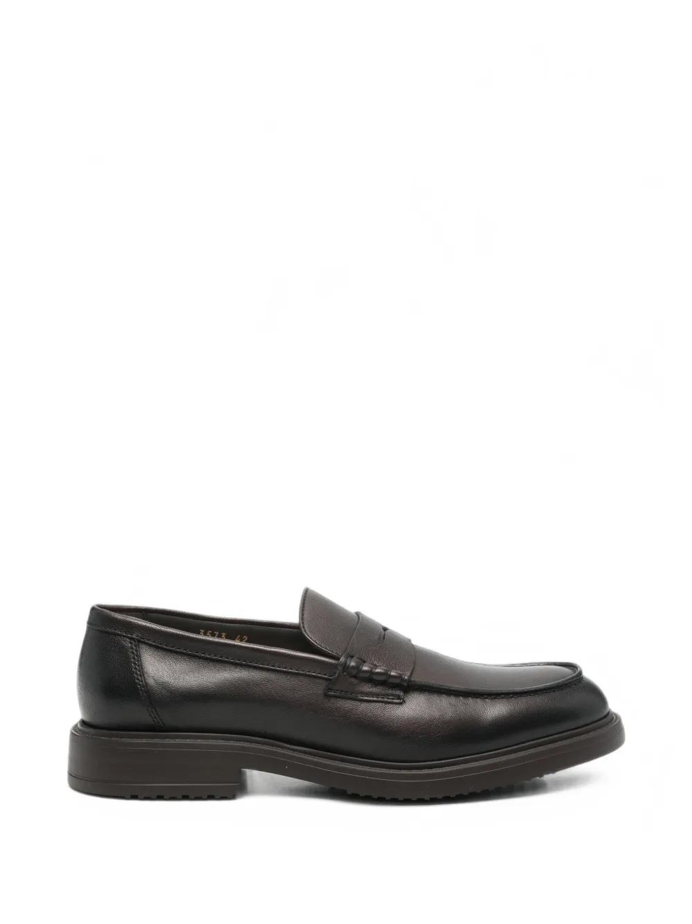 Doucal's penny leather loafers - Braun