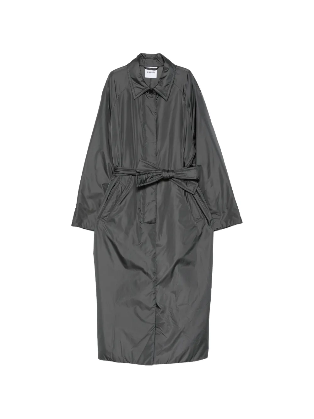 ASPESI belted button-down coat Grijs