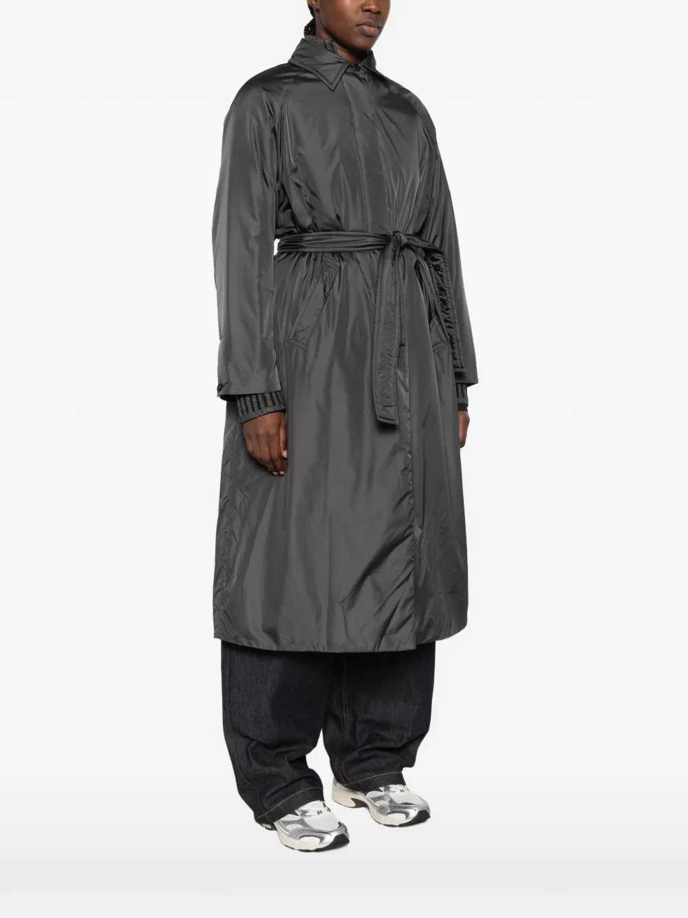 ASPESI belted button-down coat Grijs