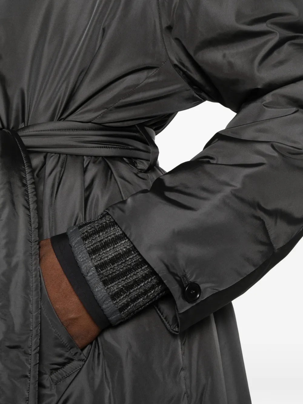 ASPESI belted button-down coat Grijs