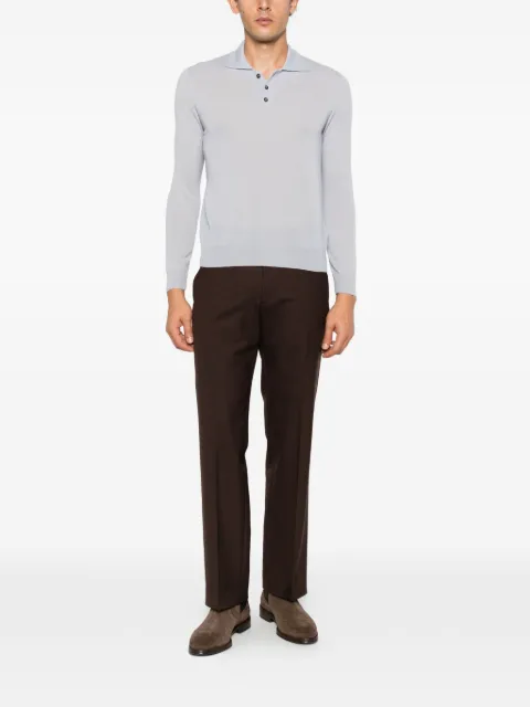 slowear long-sleeve cashmere polo shirt