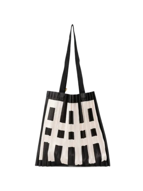 MULTITUDES BAGS pleated geometric-print tote bag