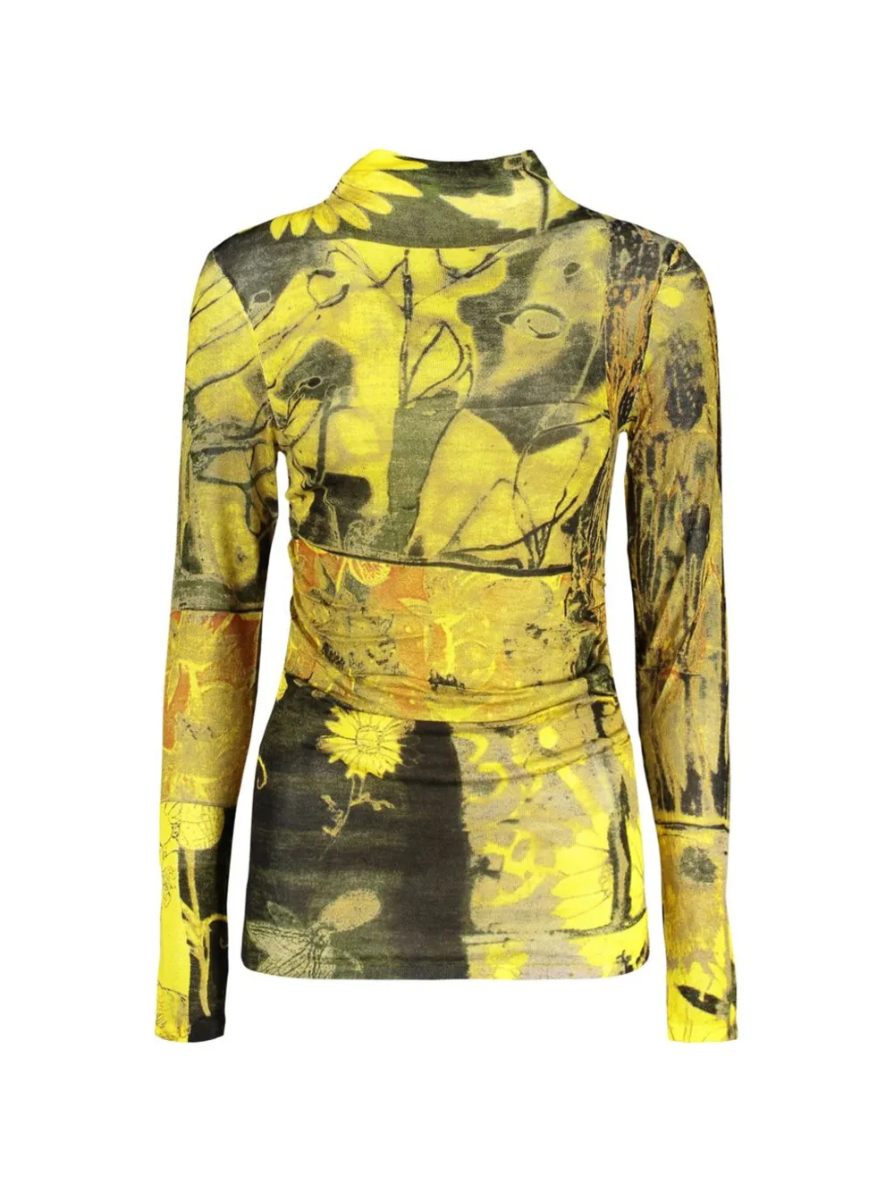 Desigual floral-print long-sleeve T-shirt Geel