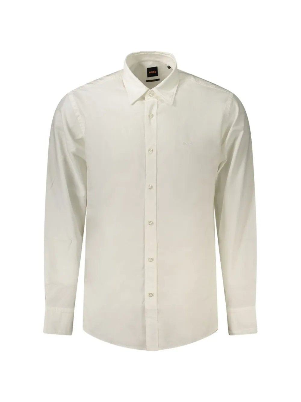 BOSS logo-embroidered cotton shirt - Nude