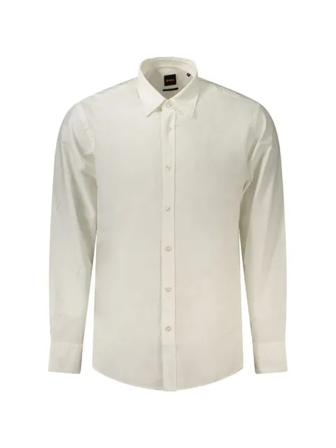 BOSS logo-embroidered cotton shirt
