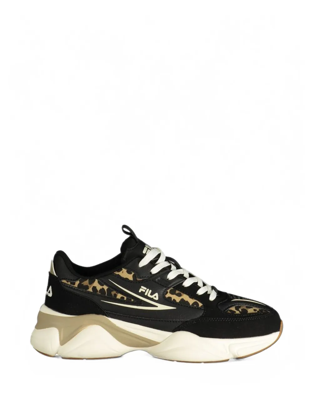 Fila Leopard-print Chunky Sneakers In Black