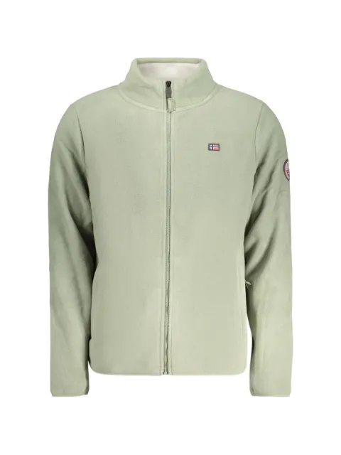 Norwegian Rain logo-patch zip-up sweater