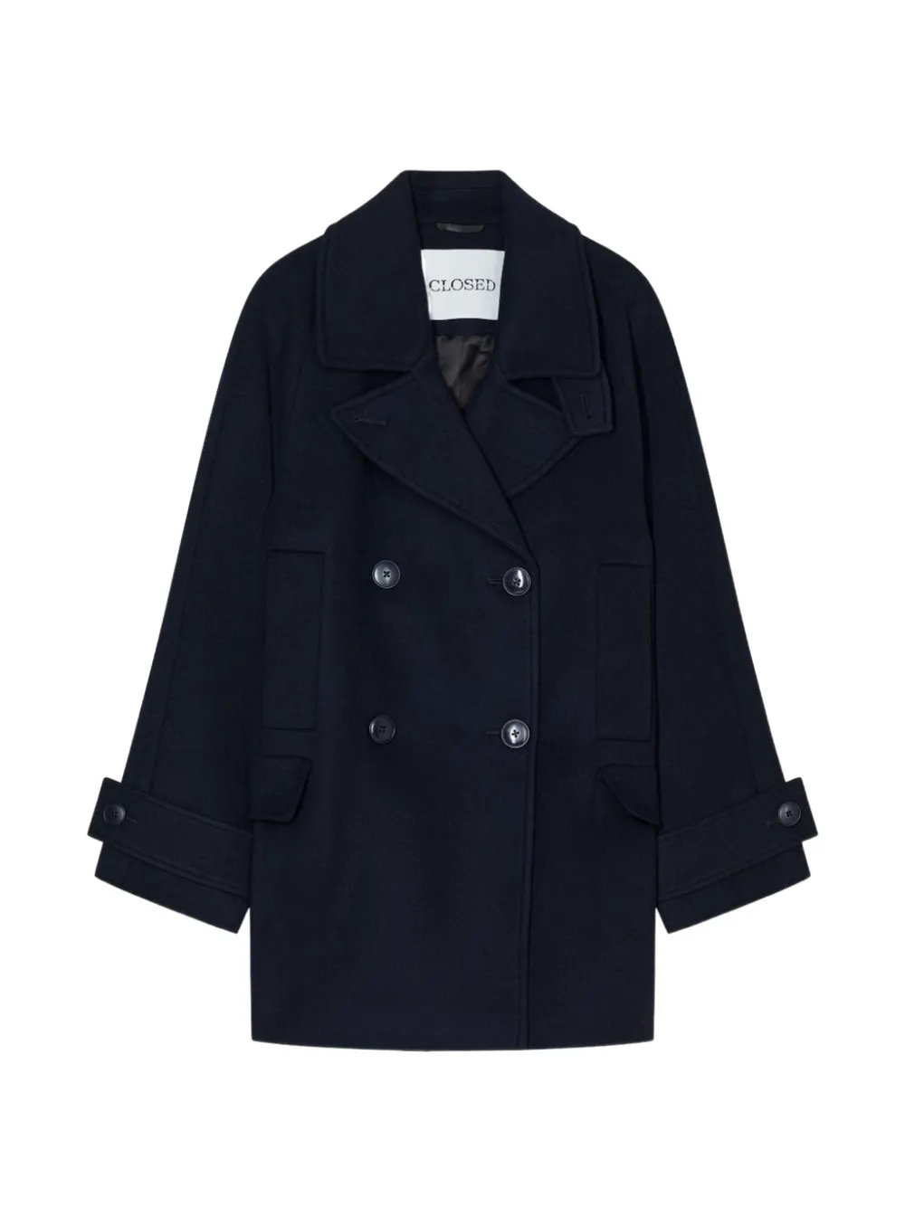 Closed Double-breasted Coat In Blue