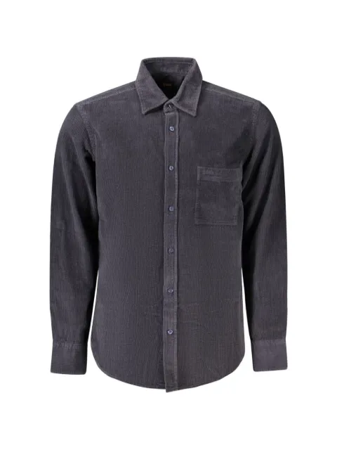 BOSS corduroy chest-pocket shirt