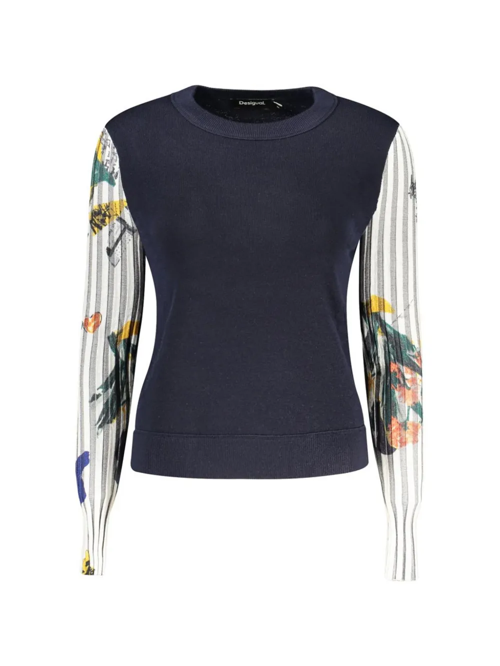 Desigual graphic-print panelled sweater - Blau