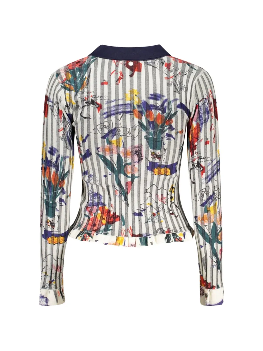 Desigual floral-print ruffled shirt Beige