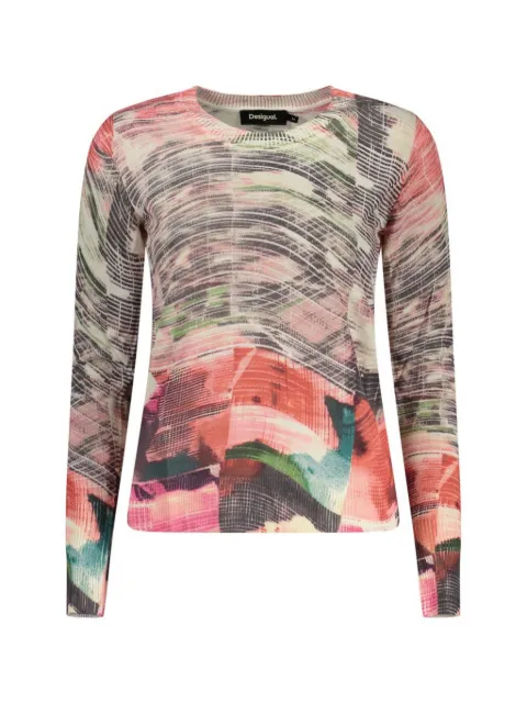 Desigual abstract-print long-sleeve sweater
