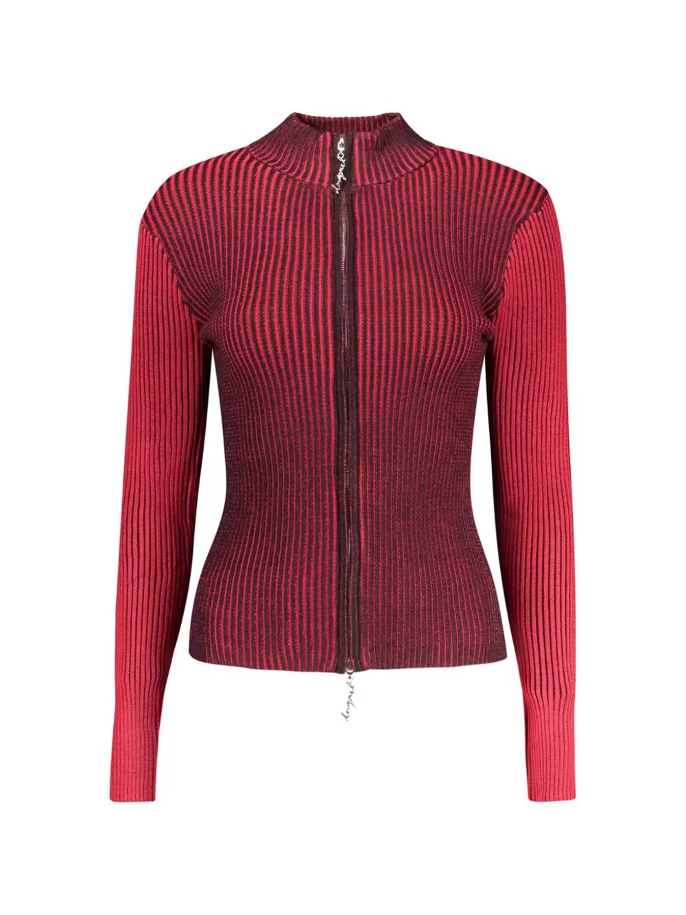 Desigual ribbed-knit zip-up sweater - Rouge Desigual ribbed-knit zip-up sweater - Rouge