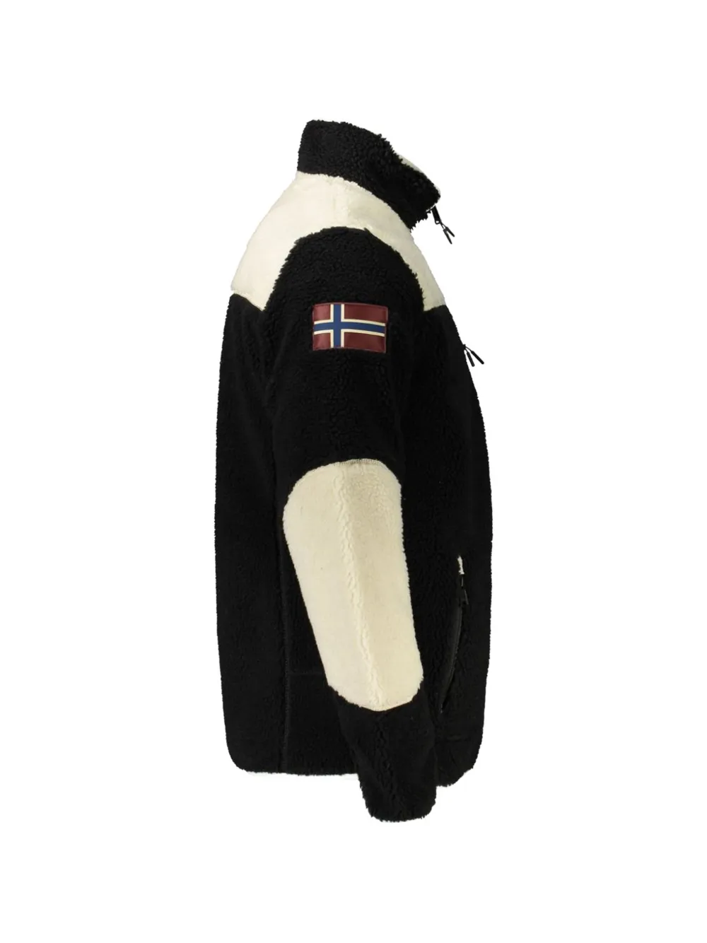Napapijri Yupik fleece panelled zip-up coat Zwart