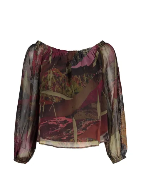 Desigual abstract-print off-shoulder blouse