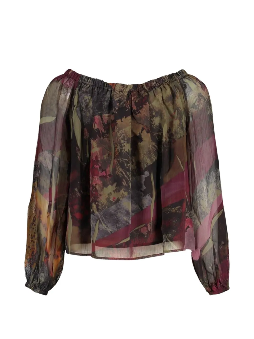 Desigual abstract-print off-shoulder blouse Groen