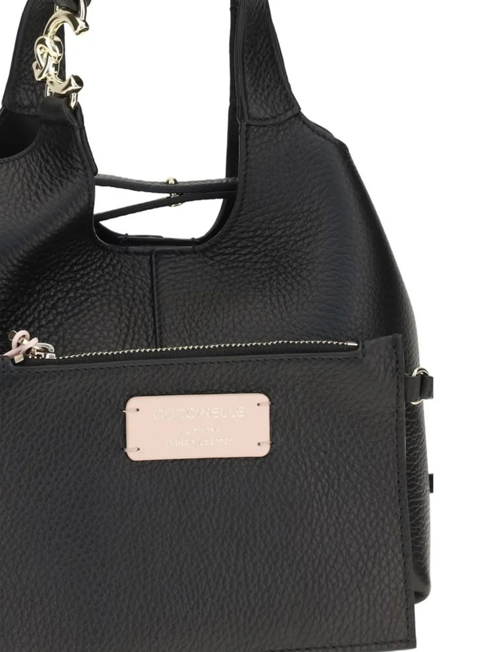 Coccinelle C-Easy grainy leather small tote bag Zwart