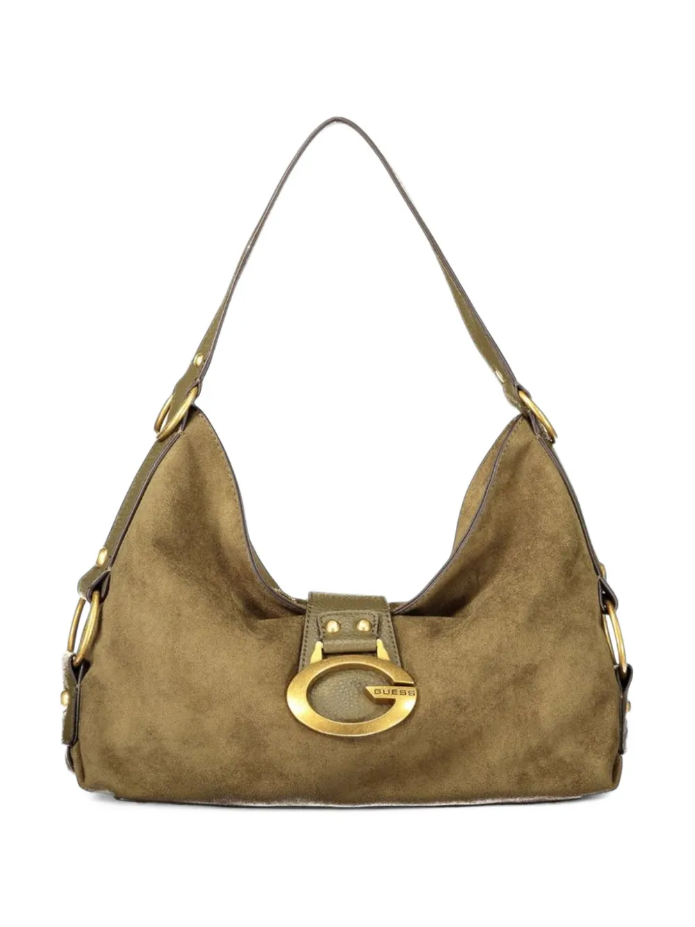 GUESS USA large Camden suede-effect shoulder bag - Verde