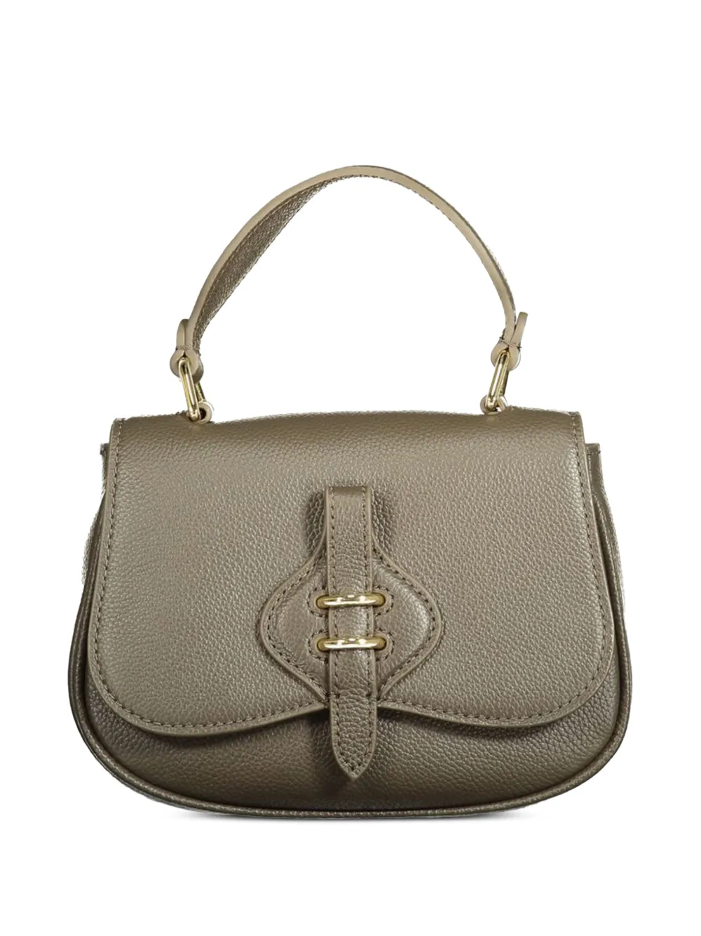 Coccinelle mini Mavery grained leather shoulder bag - Marrone