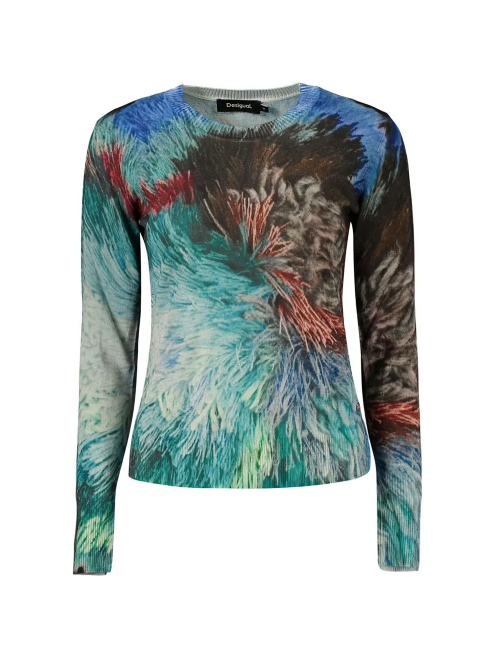 Desigual x M. C. Lacroix graphic-print linen sweater - Blu