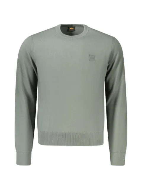 BOSS logo-patch crew-neck sweater