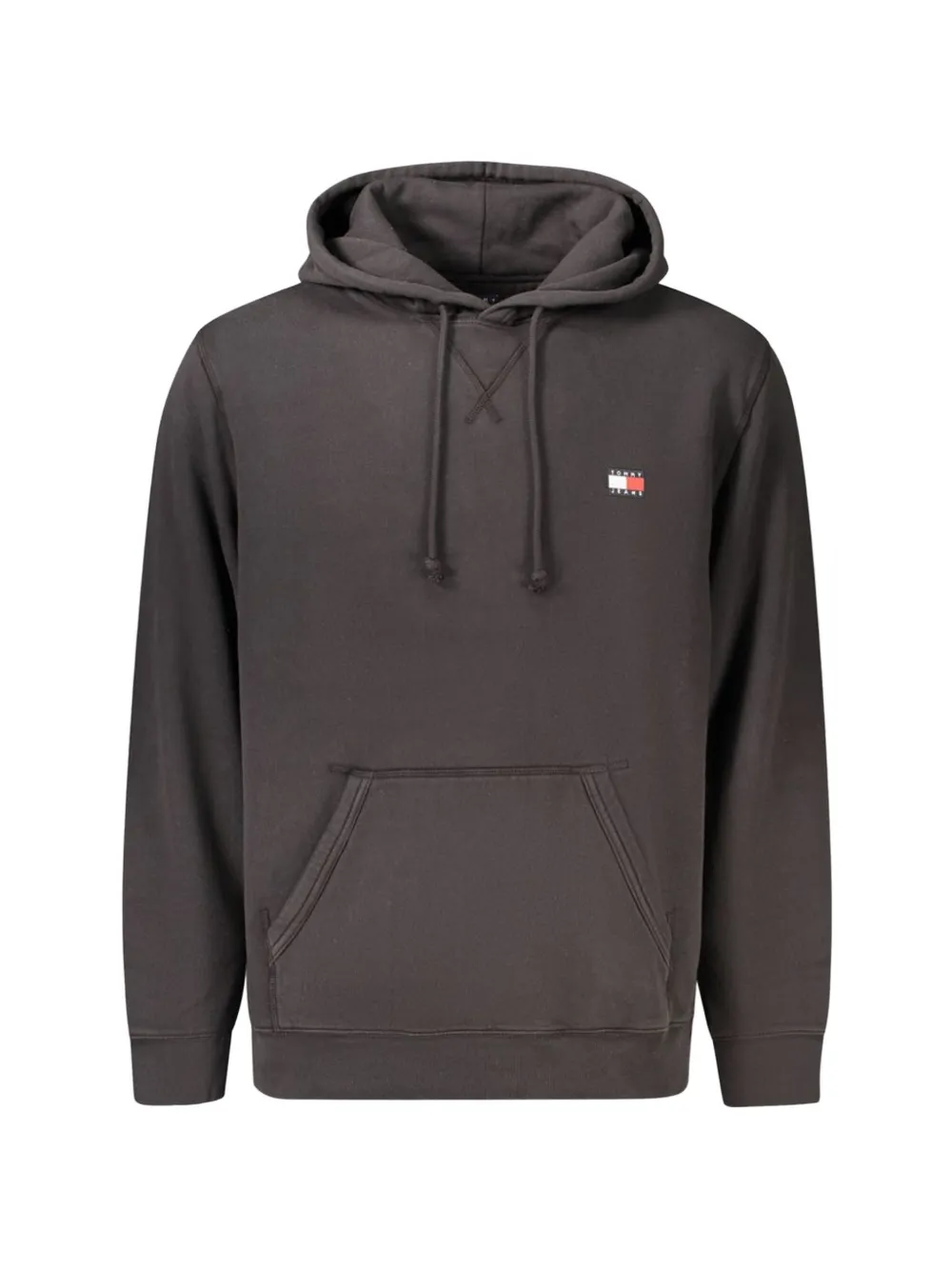 Tommy Hilfiger logo-patch drawstring hoodie Grijs