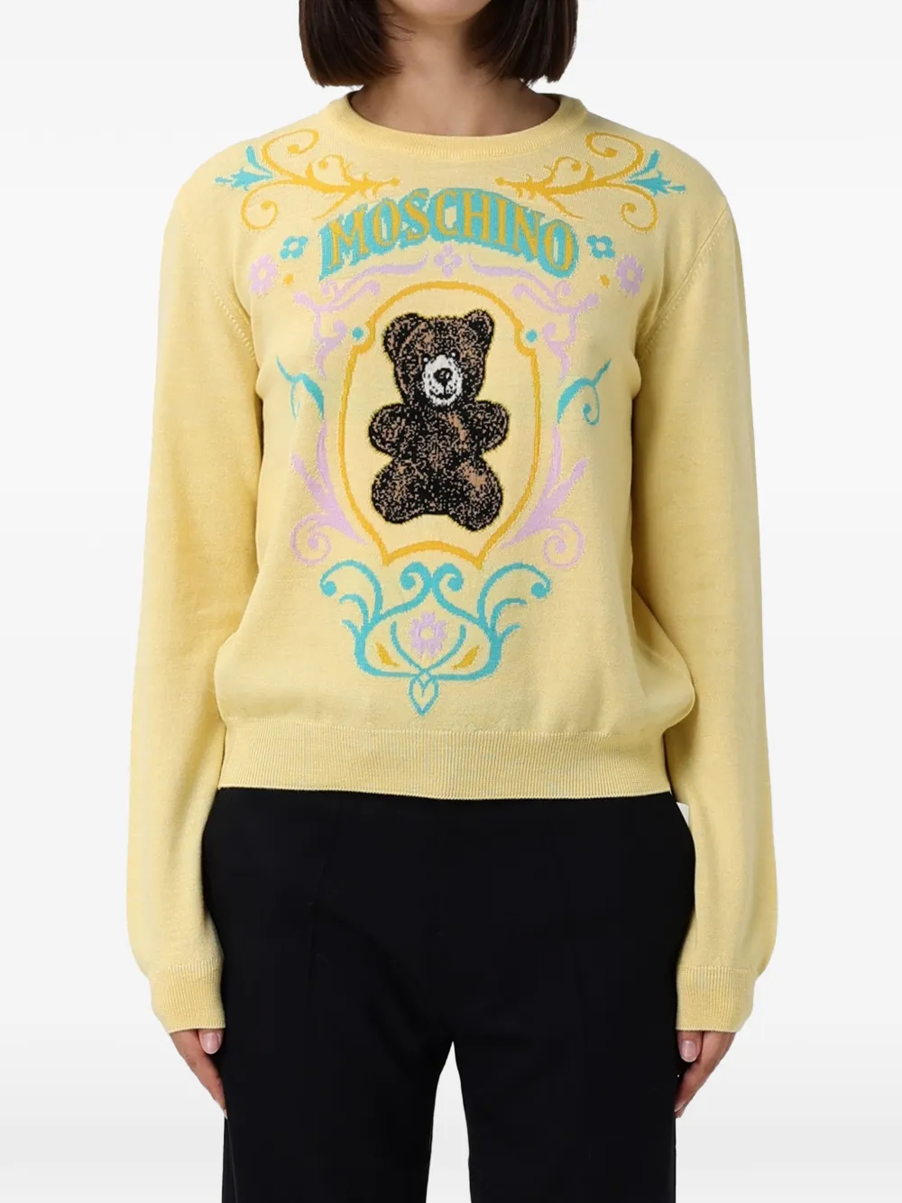 Moschino Teddy Bear jacquard sweater - Gelb
