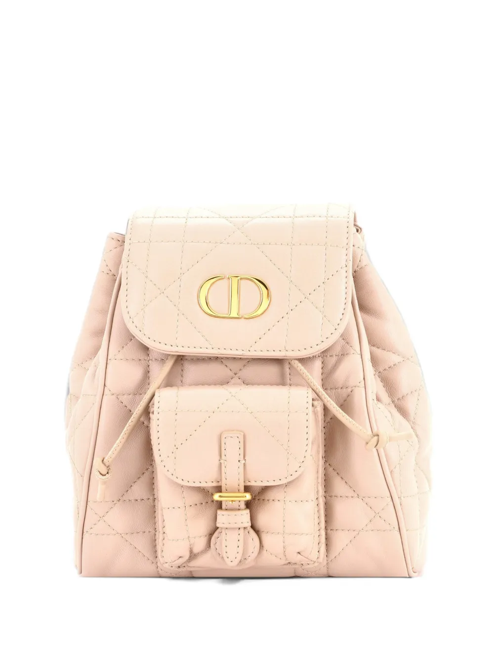 Christian Dior Pre-Owned Kleiner Caro Macrocannage Rucksack mit Steppung - Nude
