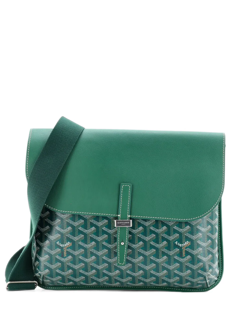 Goyard Pre-Owned Coursier Messenger Bag Coated Canvas and Leather crossbody bag - Grün