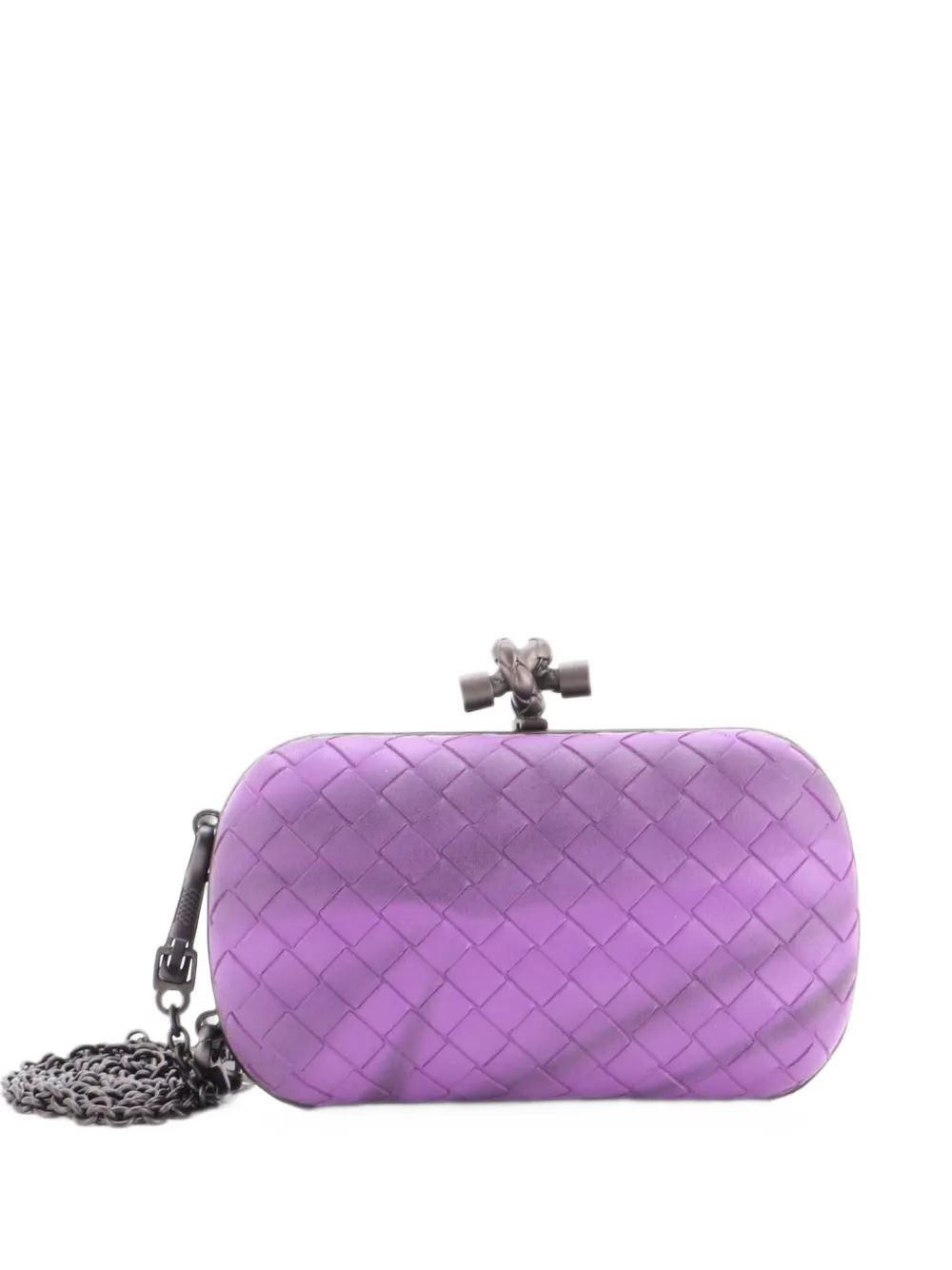 Bottega Veneta Pre-Owned Kleine Box Knot Intrecciato Clutch aus Nappaleder - Violett