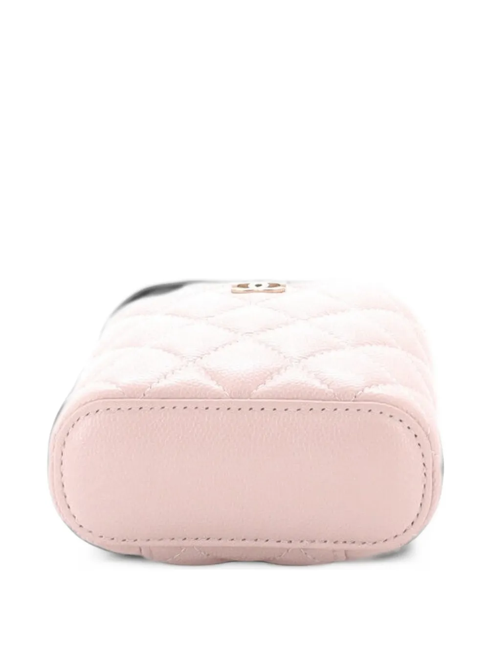 CHANEL Pre-Owned Vertical Classic Vanity Case with Chain Quilted Caviar Mini shoulder bag - Pink