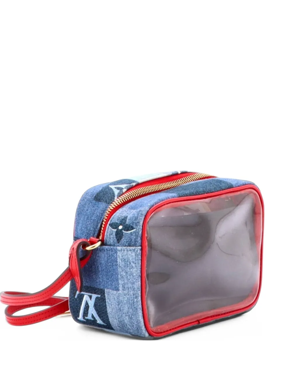 Louis Vuitton Pre-Owned Beach Pouch Damier and Monogram Patchwork Denim shoulder bag - Blu
