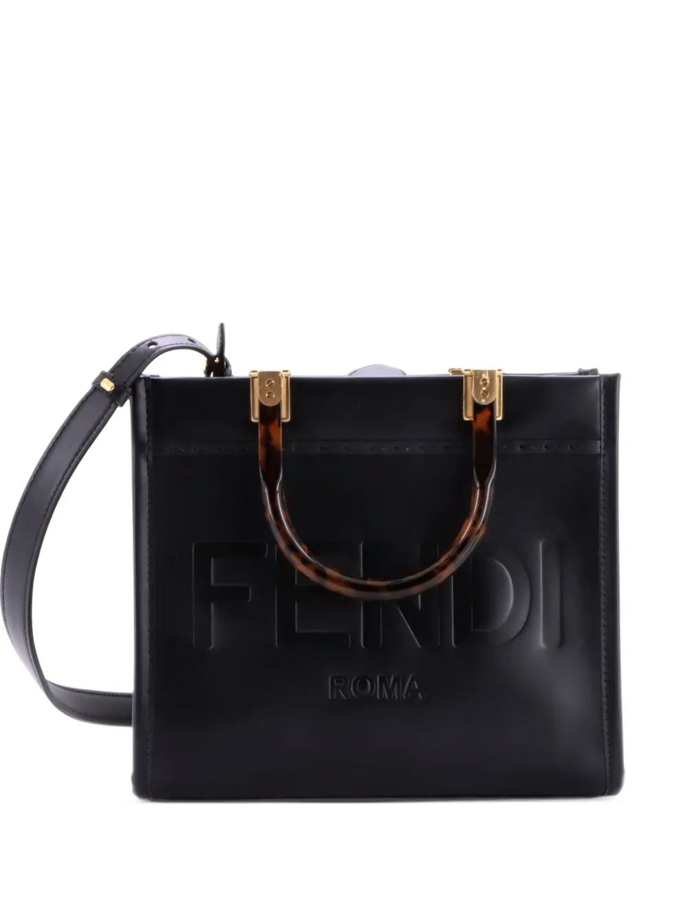 Fendi Pre-Owned Sunshine Shopper Leather Small tote bag - Nero
